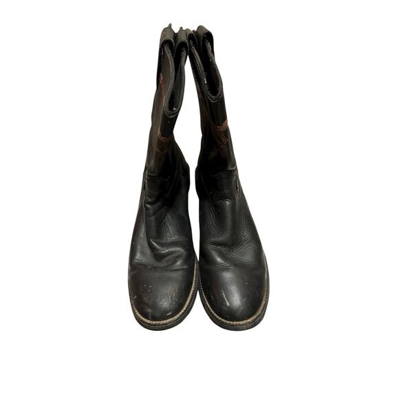 Justin Boots Men\'s Size 8.5 D Black Leather Roper 4606 Cowboy Western main image 11